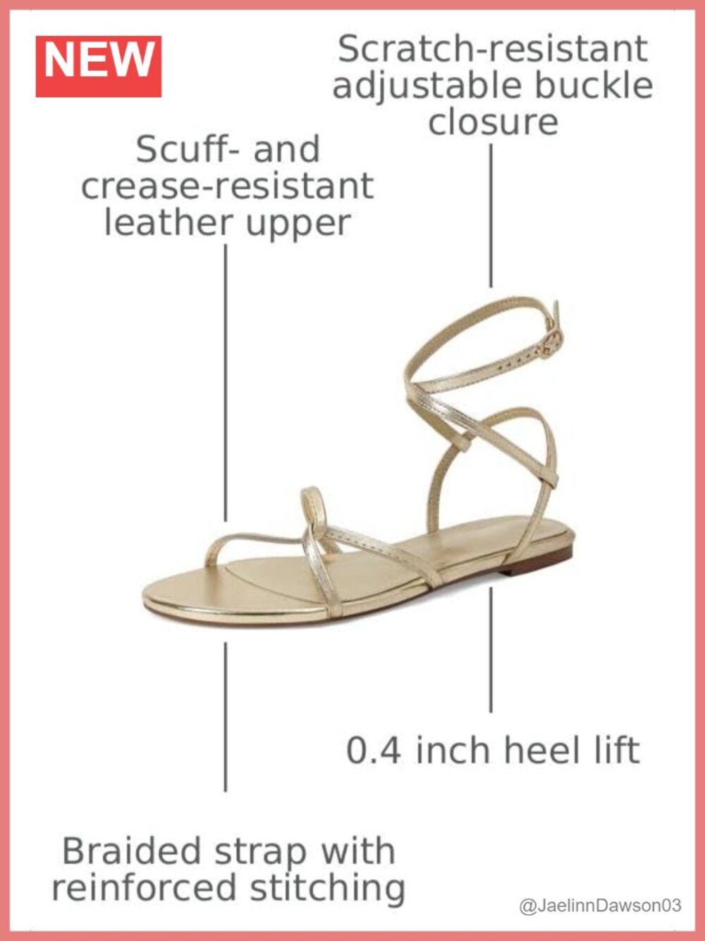 Strappy Flat Sandals with Cross Ankle Strap - Faux Leather - Open Toe